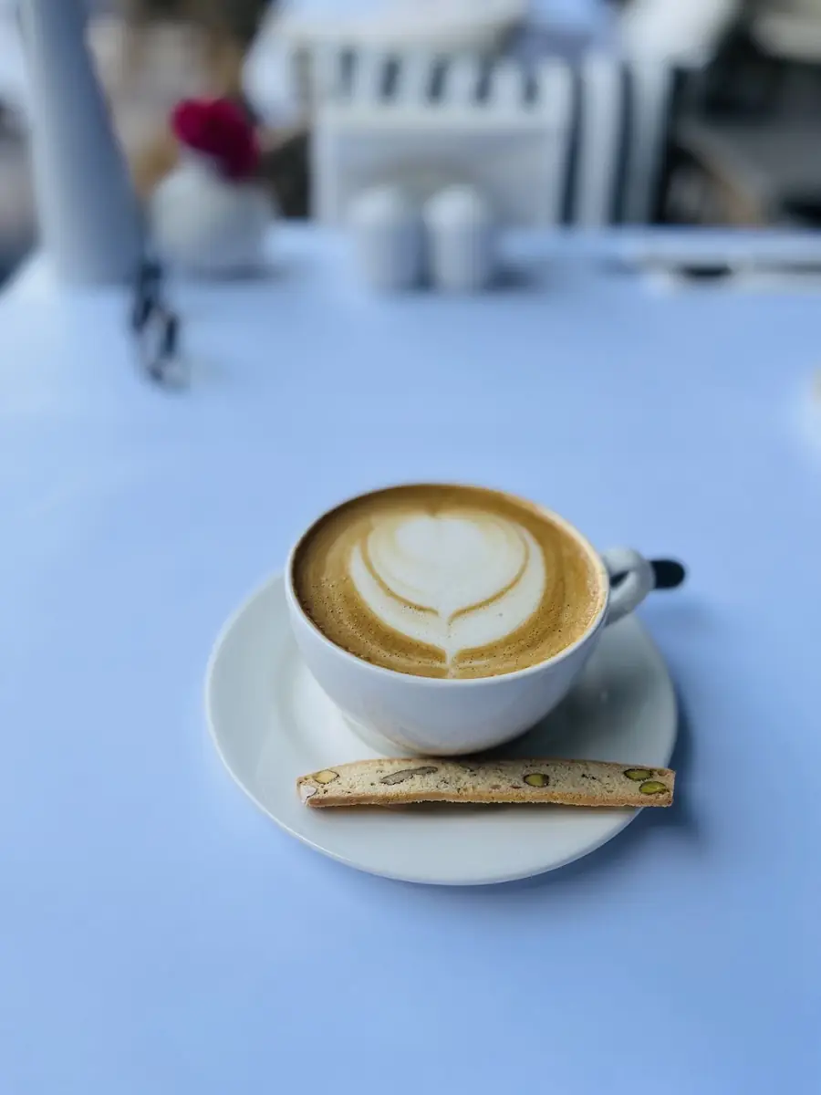 Latte art at Mandy's Bakery